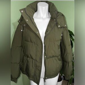 Olive Green Women's Puffer Jacket